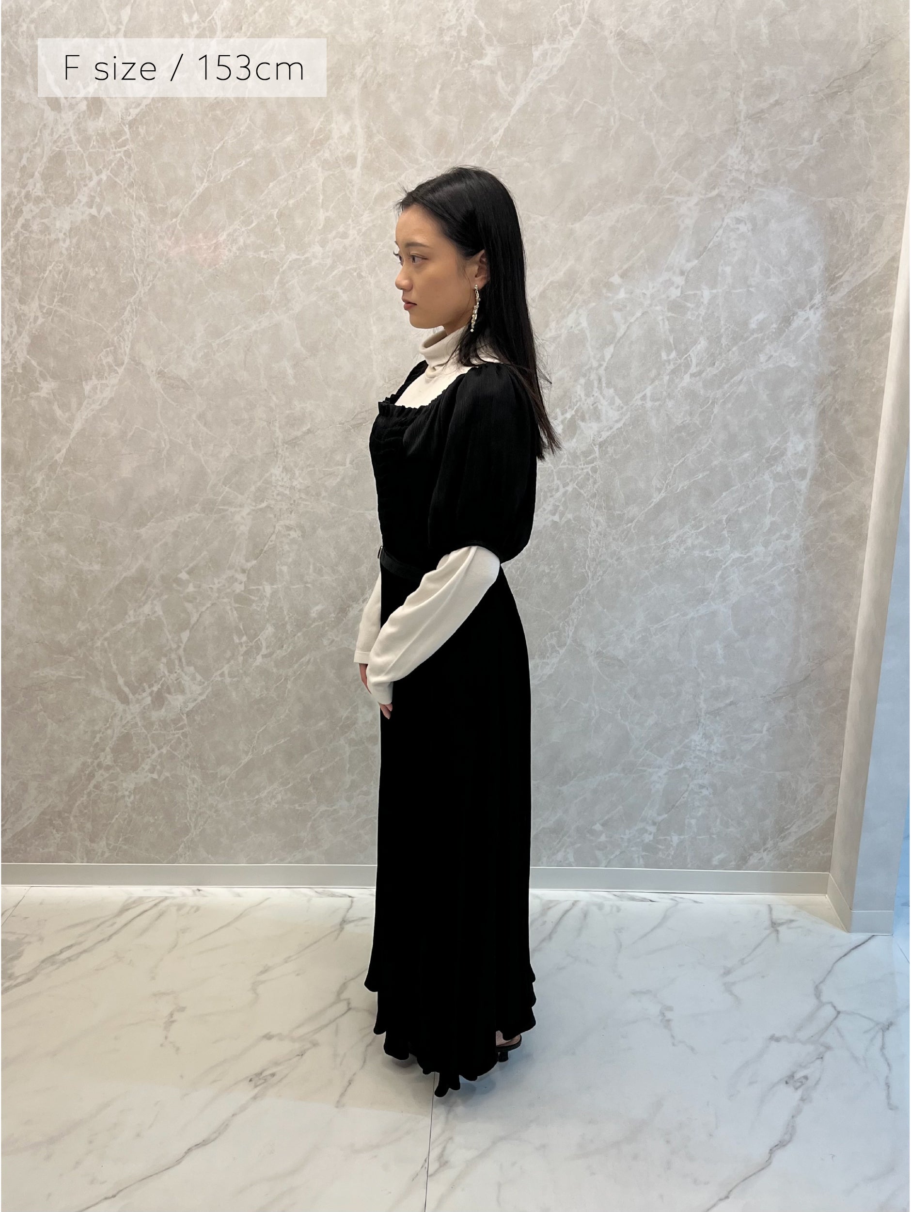 YORYU SATIN SHIRRING DRESS