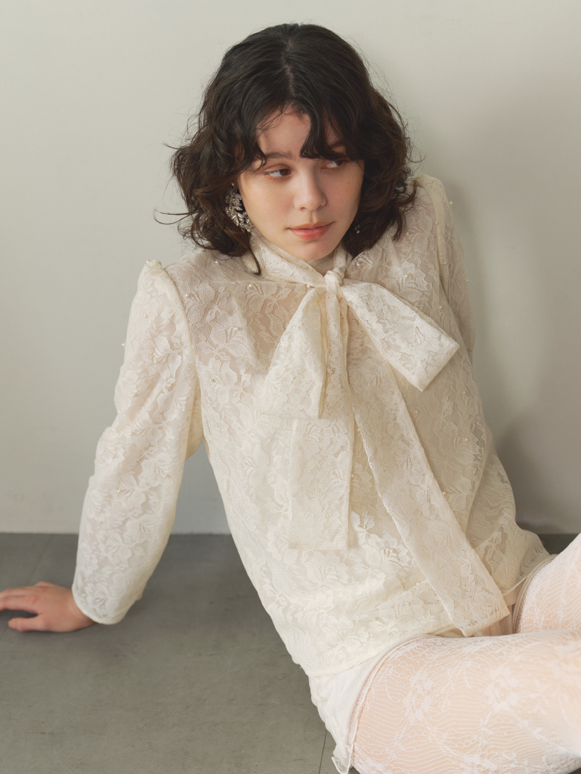 CHIFFON LAYER BLOUSE "pearl"