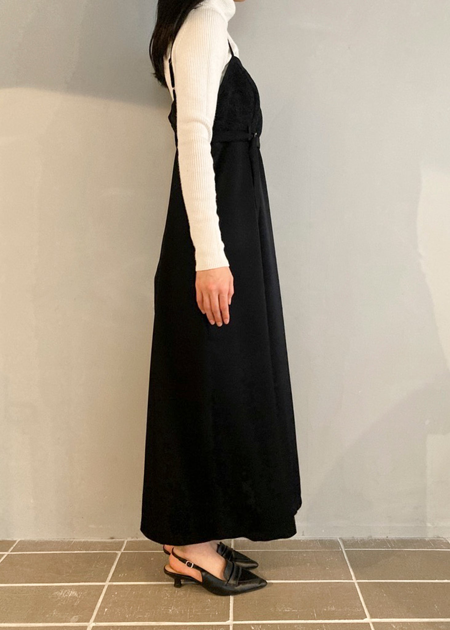 BLACK TASSEL CAMI DRESS