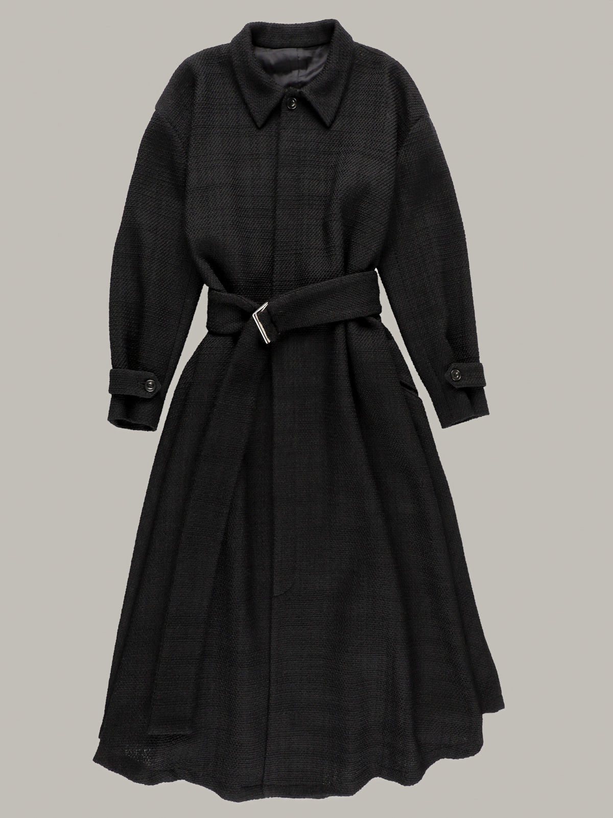 TWEED A-LINE COAT / BK 