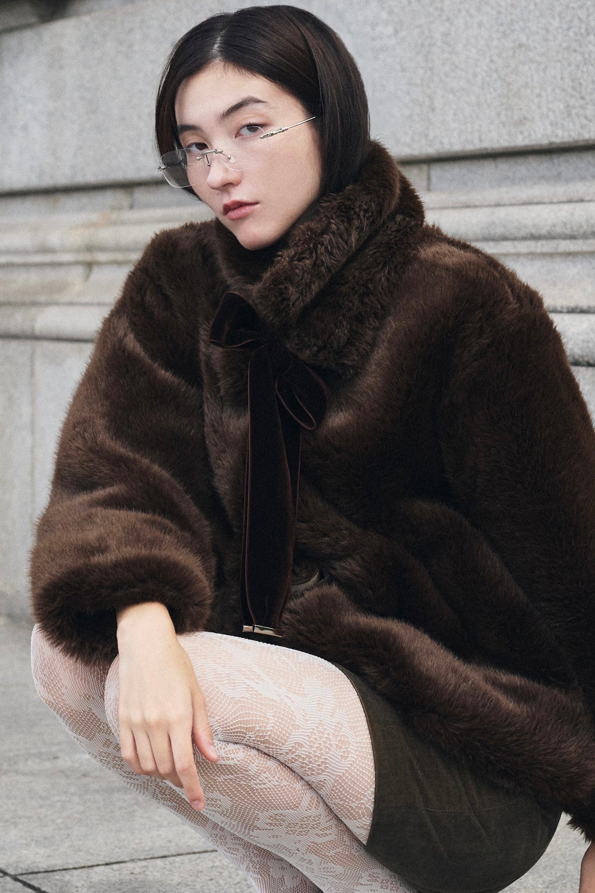 BROWN FUR TIPPET