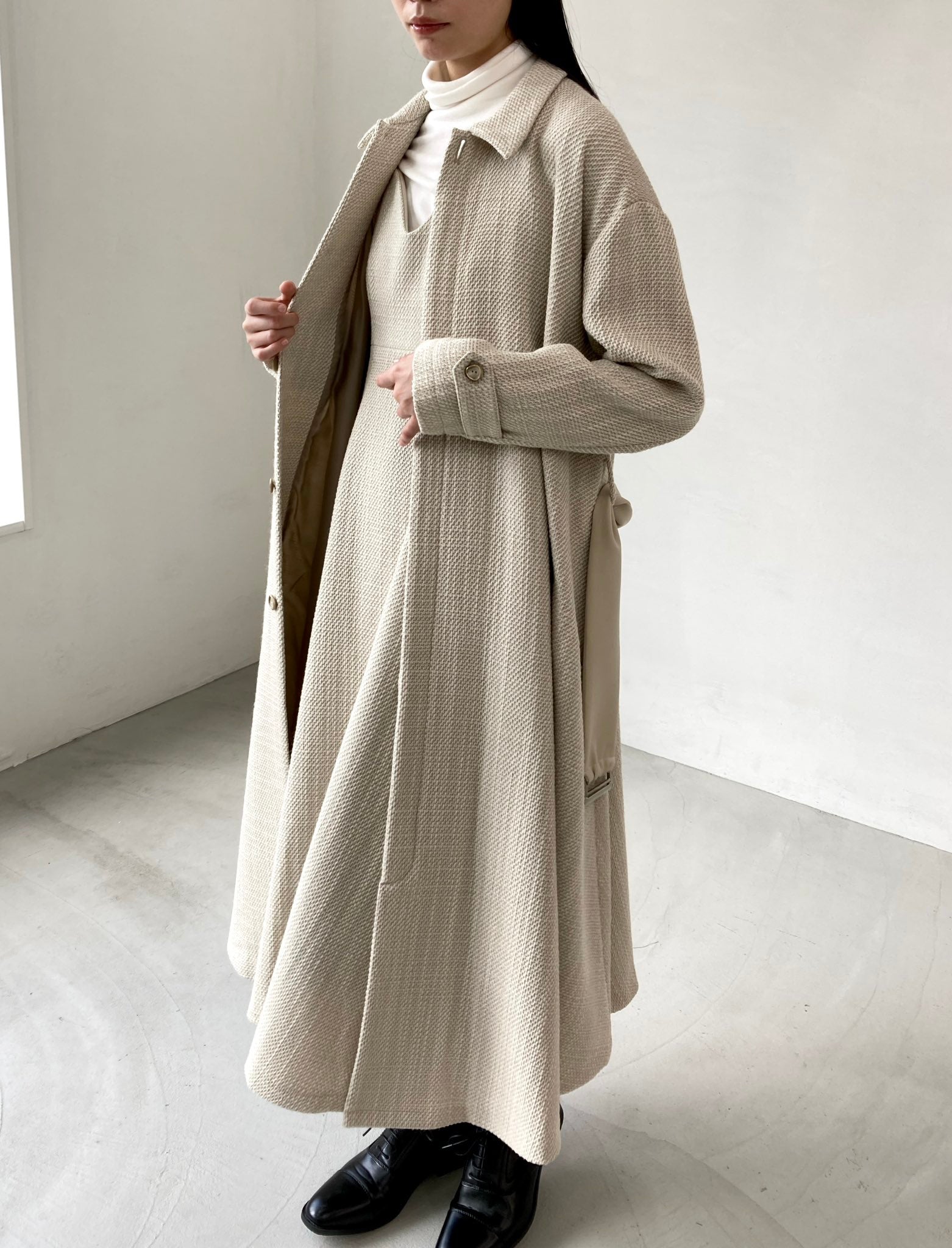 TWEED A-LINE COAT / IV