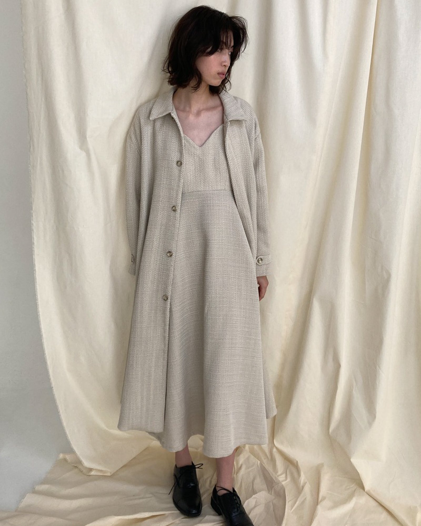 IVORY TWEED CAMI DRESS "1st SAMPLE"