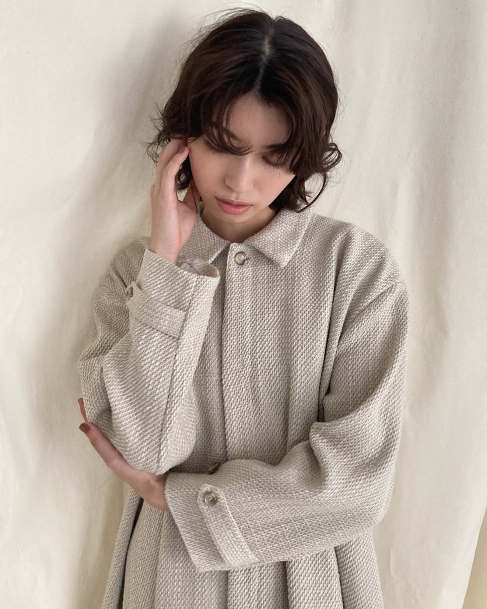 TWEED A-LINE COAT / IV