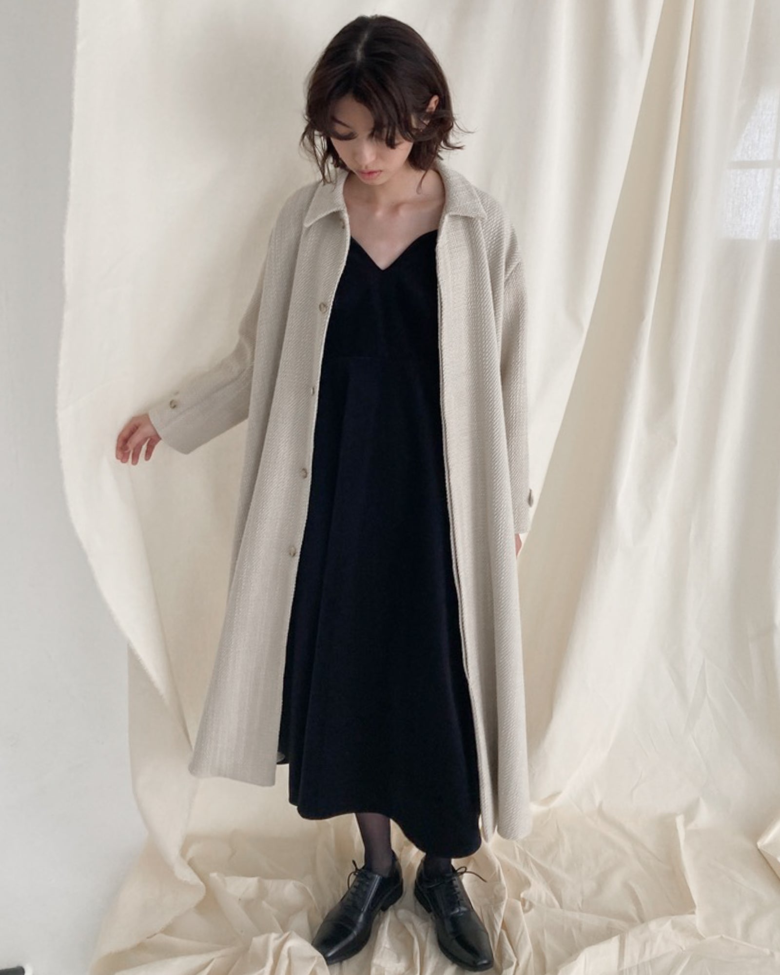 TWEED A-LINE COAT / IV