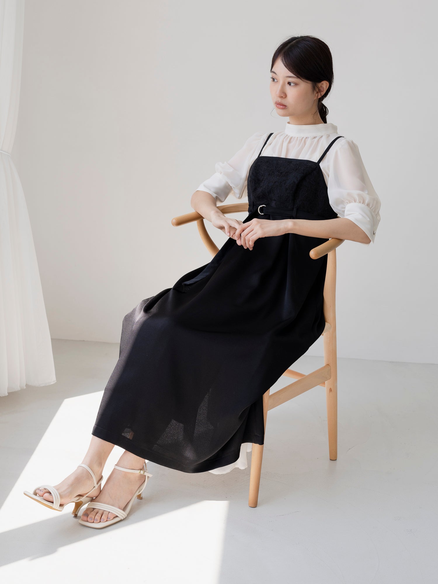 BLACK TASSEL CAMI DRESS