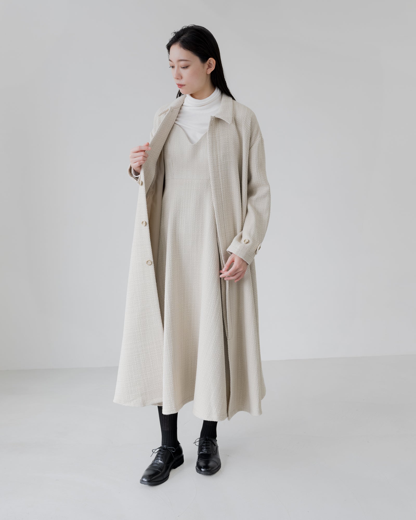 TWEED A-LINE COAT / IV