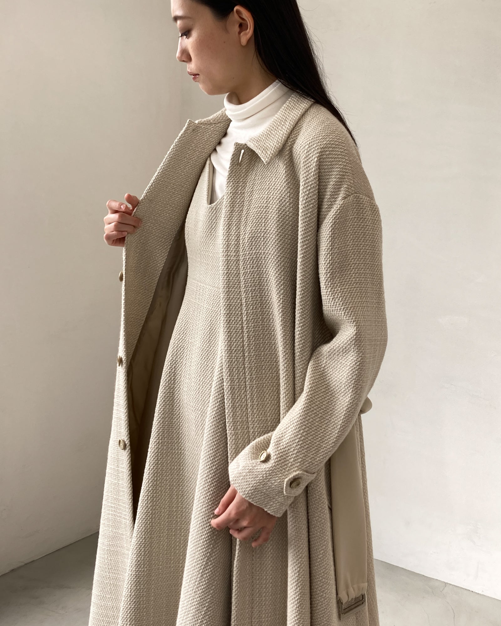 TWEED A-LINE COAT / IV