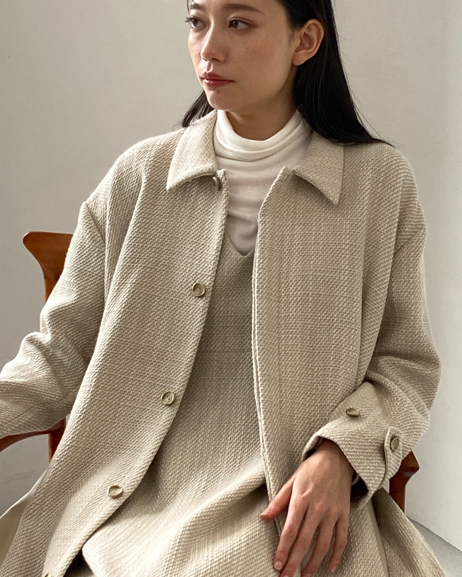 TWEED A-LINE COAT / IV